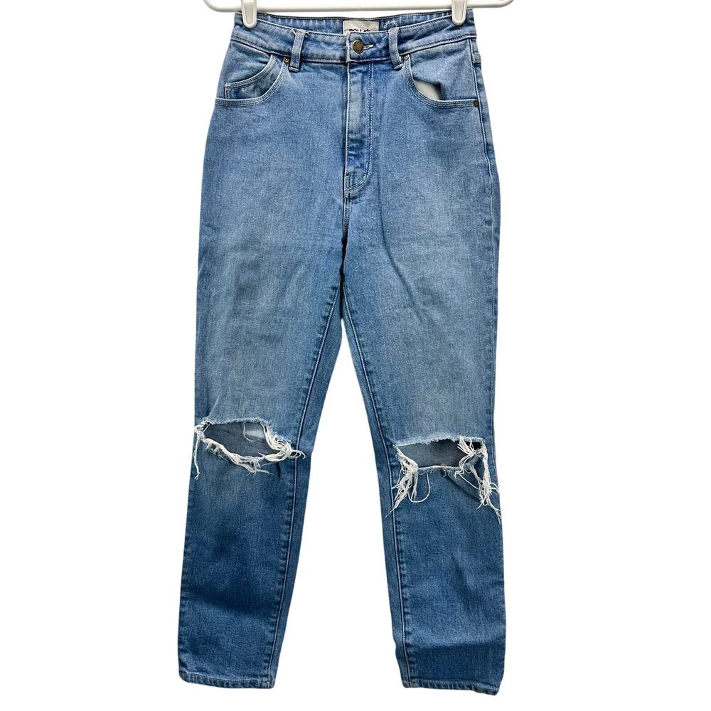 Rolla's Dusters High Rise Slim Jeans Busted Knees 26